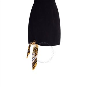 Versace black loop and scarf mini pencil skirt